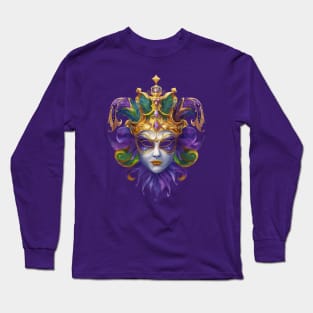 Mardi Gras Carnival Masquerade Mask Long Sleeve T-Shirt